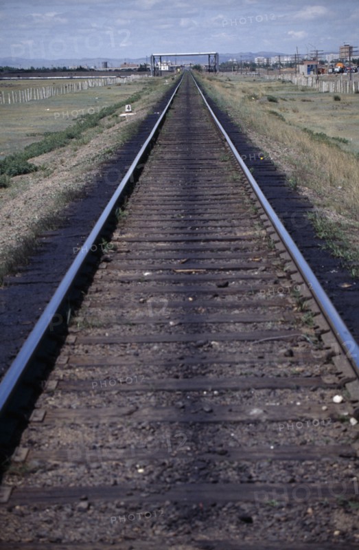 MONGOLIA, Transport, Train, Single track railway line.