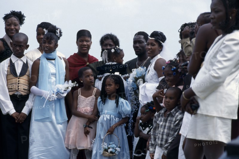 TOBAGO, Scarborough, Wedding party at St. Fort George.