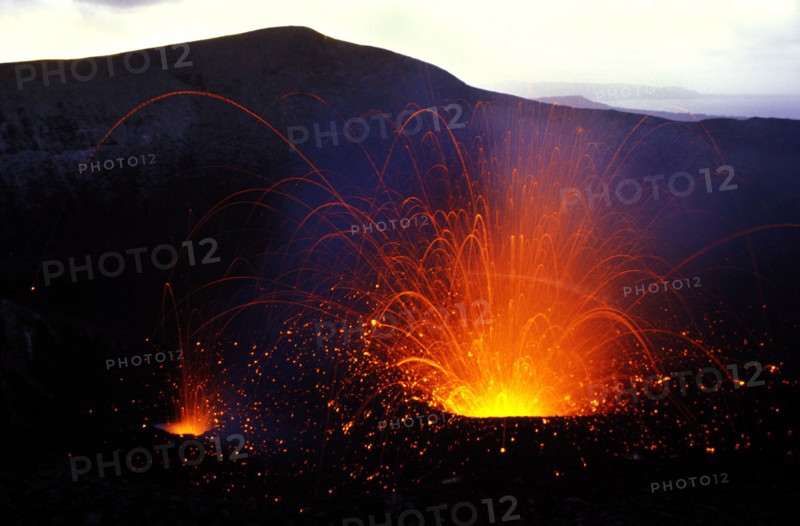 PACIFIC ISLANDS, Melanesia, Vanuatu, "Tanna Island. Yasur Volcano, Eruptions from vents in the crater of Mt Yasur in east Tanna, one of the Pacific's most accessible & active volcanoes."