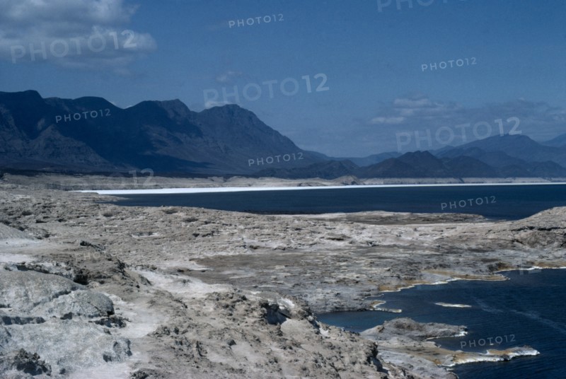 DJIBOUTI, Lake Assal, "Salt lake at 155m below sea level, the lowest point in Africa and the most saline body of water in the world."