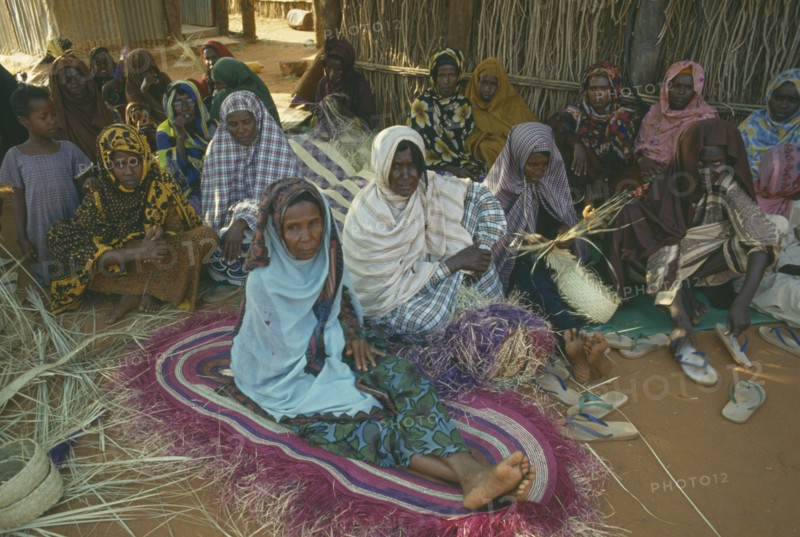SOMALIA, Bula Hawa, Women’s group producing woven basketwork near Mandera.