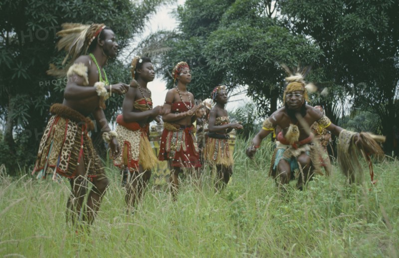 CONGO, Tribal Peoples, Traditional dancers.