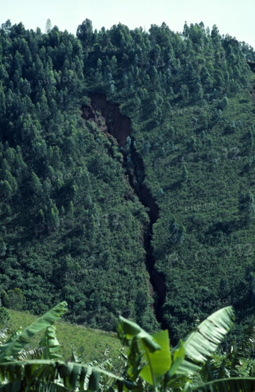 BURUNDI, Environment, Gully erosion due to deforestation.