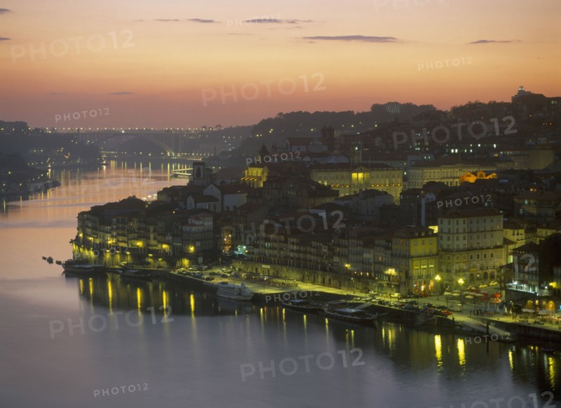PORTUGAL, Porto, Oporto, City and the Douro River at sunset.