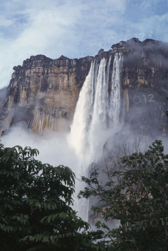 VENEZUELA, Bolivar State, Canaima national park, Angel Falls the worlds highest waterfalls.
