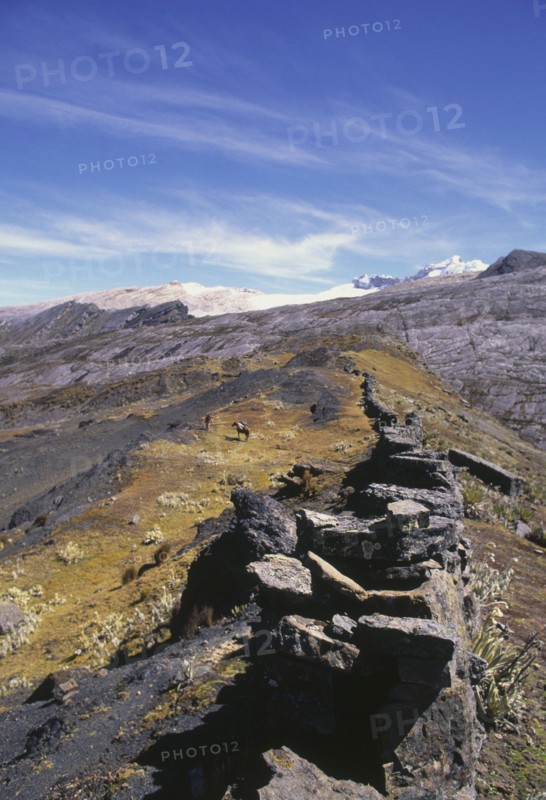 COLOMBIA, Cordillera, Boyaca, "Southern entrance to Sierra Nevada de Cocuy, with muleteer."