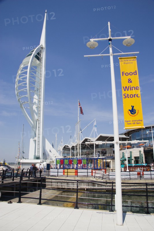 ENGLAND, Hampshire, Portsmouth, The Spinnaker Tower the tallest public viewing platforn in the UK at 170 metres on Gunwharf Quay