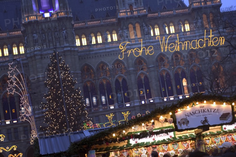 AUSTRIA, Lower Austria, Vienna, The Rathaus Christmas Market.
