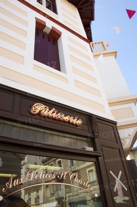 FRANCE, Aquitaine Pyrenees Atlantique, Biarritz, The Basque seaside resort on the Atlantic coast. Patisserie bakery in the commercial centre of the town.