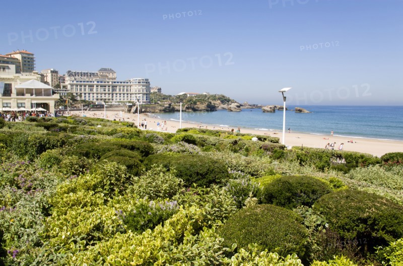 FRANCE, Aquitaine Pyrenees Atlantique, Biarritz, The Basque seaside resort on the Atlantic coast. The Grande Plage beach.