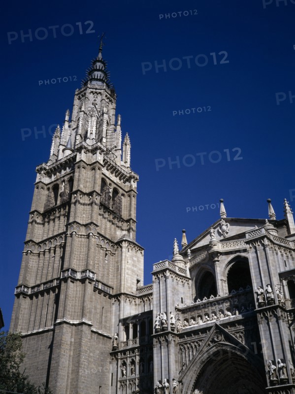 LATVIA, Riga, St Peter’s Church.  Part view of exterior and clock tower.
