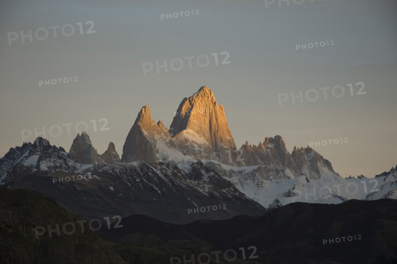 ARGENTINA, El Chalten, "Sunrise over Fitzroy mountain,.Trek from Glacier Chico (Chile) to El Chalten (Argentina) "
