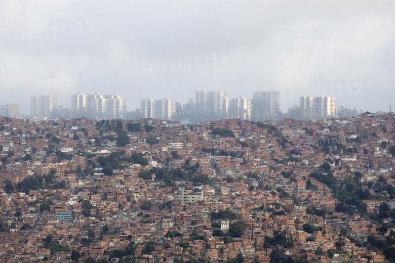 VENEZUELA, Caracas , "View of Caracas city from old airport road, with slums in the foreground "