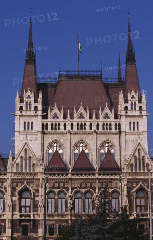 HUNGARY, Budapest, Exterior facade of Parliament building. Eastern Europe