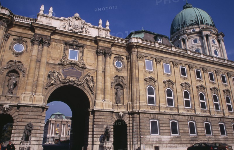 HUNGARY, Budapest, Royal Palace exterior facade.