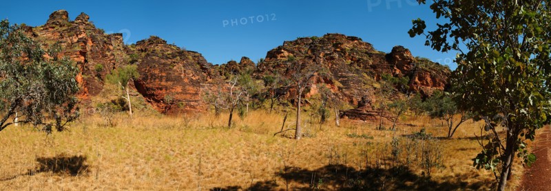 Australia, Western Australia, Kununurra, Panorama of the Mini Bungle Bungles