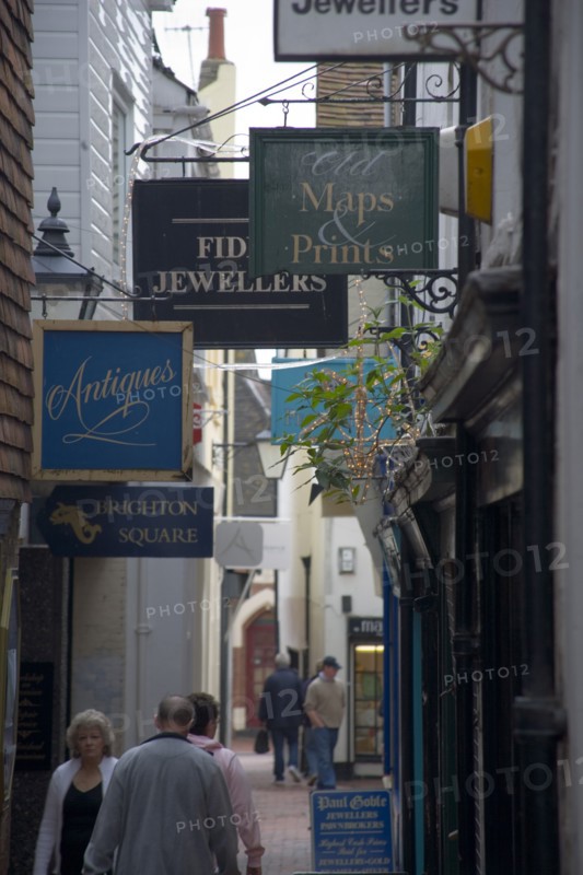 ENGLAND, East Sussex, Brighton, Shoppers in the Lanes.