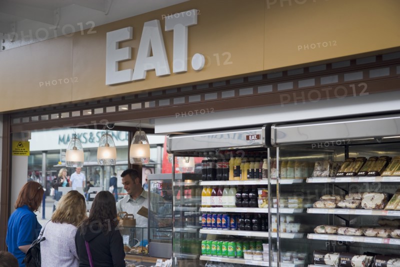 ENGLAND, East Sussex, Brighton, sandwich bar outside Churchill Square shopping mall.