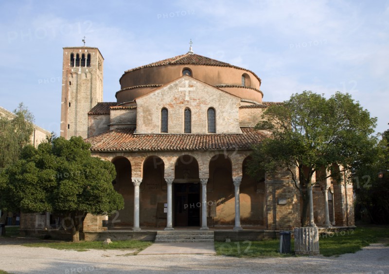 ITALY, Veneto, Venice, The 12th Century church of Santa Fosca on the deserted lagoon island of Torcello