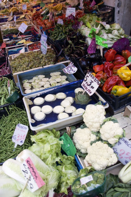 ITALY, Veneto, Venice, Fruit and vegetable stall in the Rialto market