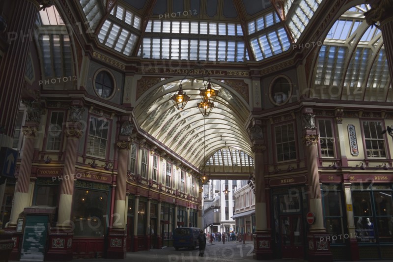 ENGLAND, London, Leadnhall market in the middle of the City financial district.