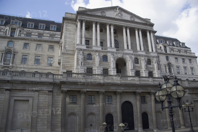 ENGLAND, London, Exterior of the Bank of England building aslo known as The Old Lady of Threadneedle Street.