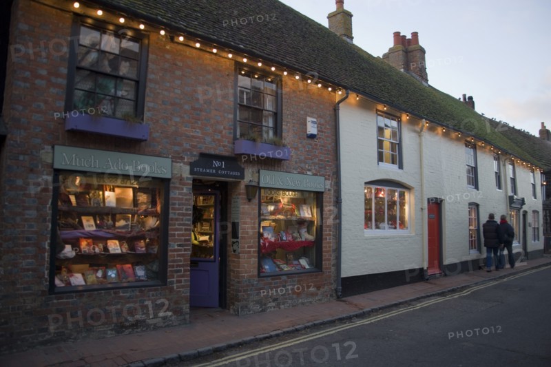 ENGLAND, East Sussex, Alfriston, Much Ado bookshop in the high street.