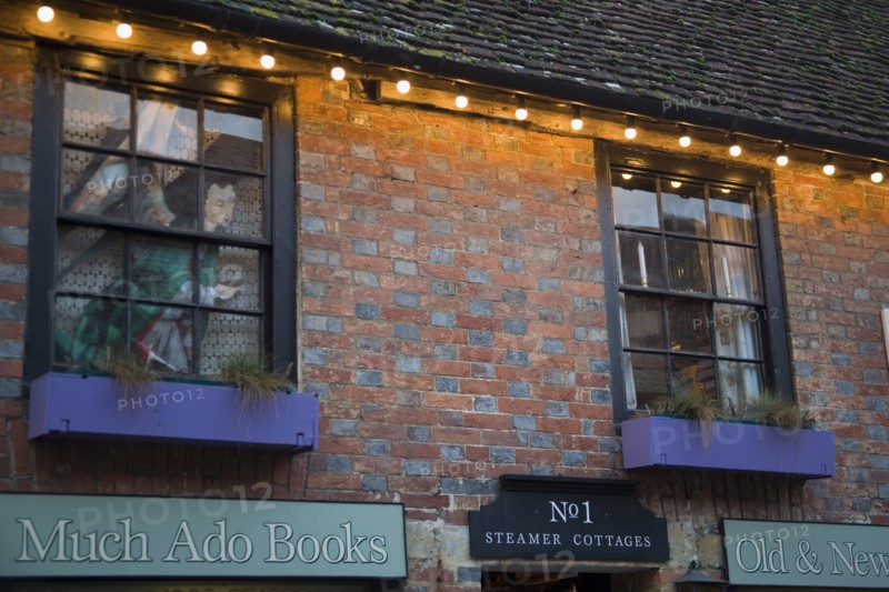 ENGLAND, East Sussex, Alfriston, Much Ado bookshop in the high street.