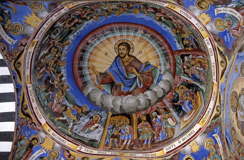 BULGARIA, Rila, "Fresco, Nativity Church, Rila Monastery."