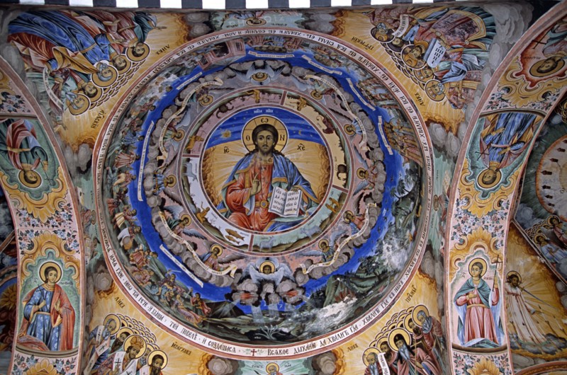 BULGARIA, Rila, "Fresco, Nativity Church, Rila Monastery."