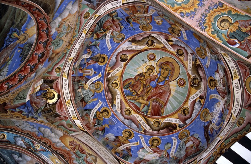 BULGARIA, Rila, "Fresco, Nativity Church, Rila Monastery."
