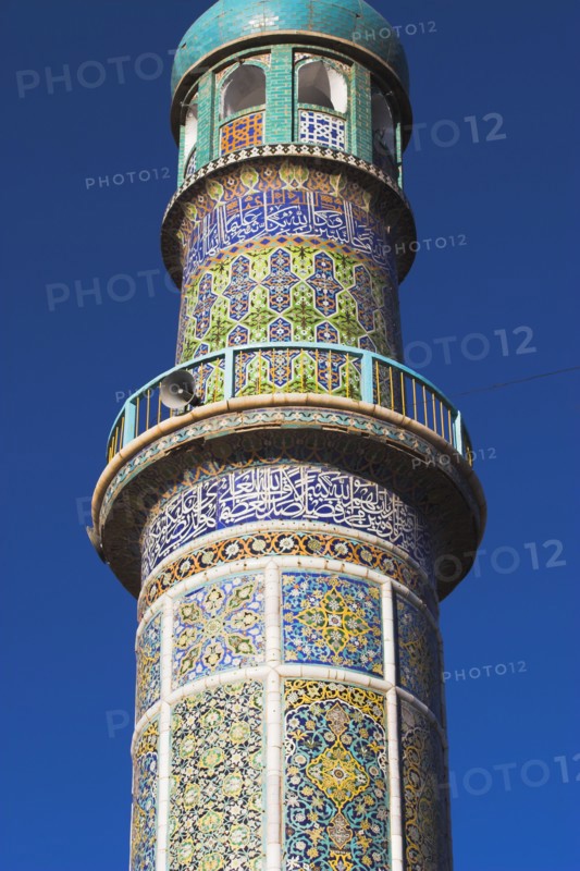 AFGHANISTAN, Herat, Minaret of Friday Mosque or Masjet-eJam Originally laid out on the site of an earlier 10th century mosque in the year 1200 by the Ghorid Sultan Ghiyasyddin. Restoration started in 1943