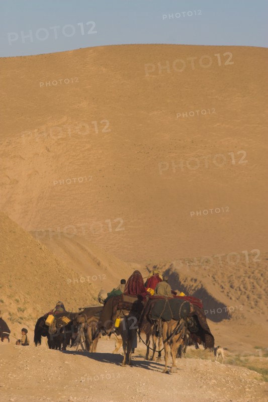 AFGHANISTAN, Desert, Kuchie camel train between Chakhcharan and Jam