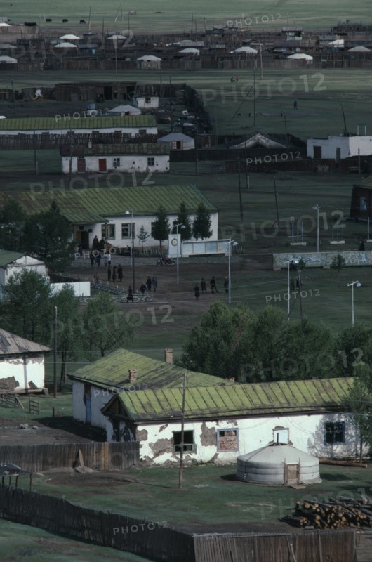 MONGOLIA, Architecture, Small town housing.