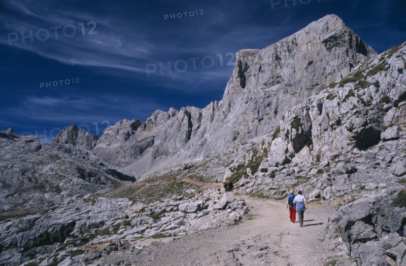 SPAIN, Picos De Europa, Footpath near the cable car station at Fuente De.