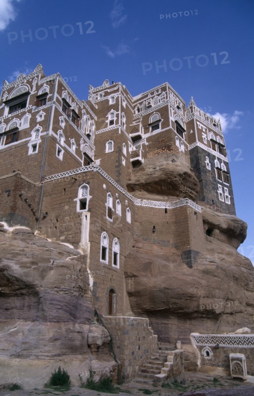 YEMEN, Wadi Dhahr, Dar al-Hajar. Rock Palace built in the 1930’s by Iman Yahya