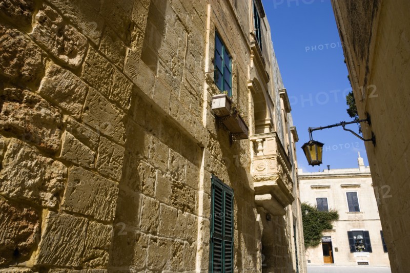 MALTA, Mdina, The Silent City. Narrow street in the Medieval city