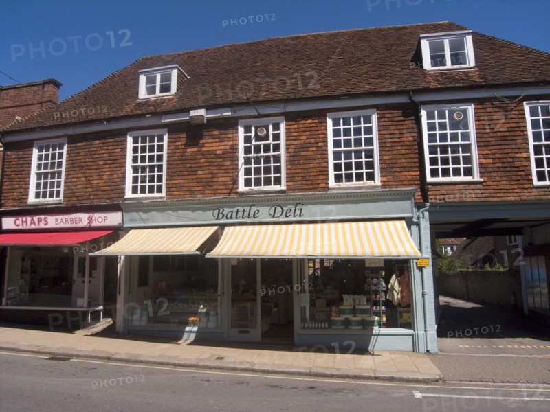 ENGLAND, East Sussex, Battle, Battle Delicatessen shop frontage