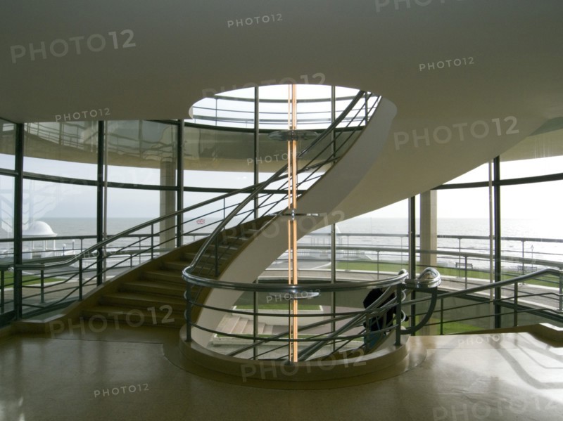 ENGLAND, East Sussex, Bexhill-on-Sea, The De La Warr Pavilion. Interior view of the helix staircase