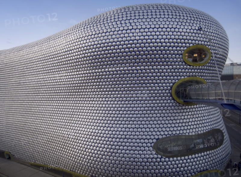 ENGLAND, West Midlands, Birmingham, Exterior of Selfridges department store in the Bullring shopping centre. Elevated walkway to the carpark.