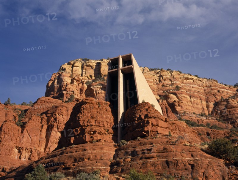 USA, Arizona, Sedona, Chapel of the Holy Cross. Catholic chapel built into red cliffs mesas