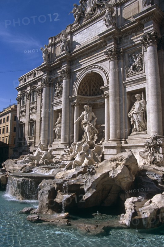 ITALY, Lazio, Rome, "Piazza di Trevi, Trevi Fountain. "