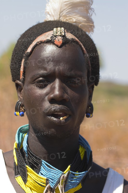 ETHIOPIA, Lower Omo Valley, Tumi, "Hamer Jumping of the Bulls initiation ceremony, Hamer man"