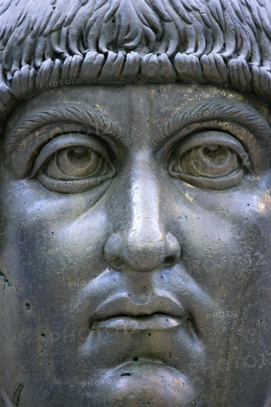 ITALY, Lazio, Rome, Capitoline Museum Palazzo Dei Conservatore Colossal bronze head of Constantine from the 4th Century