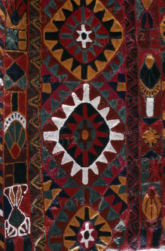 JORDAN, Petra, Detail of richly embroidered fabric.