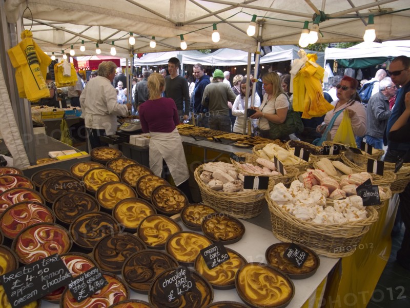 IRELAND, North, Belfast, Bretagne bakers stall at international food market stall outside City Hall.