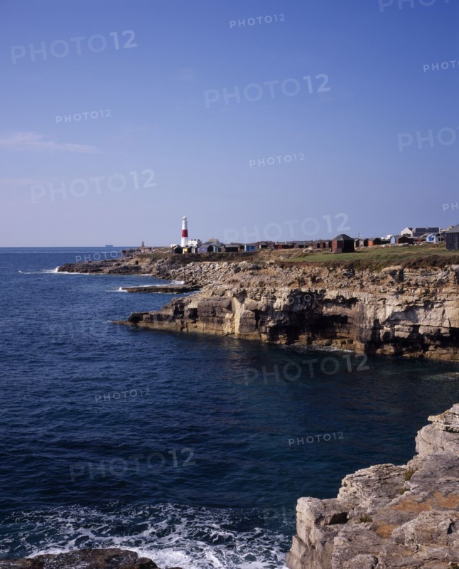 ENGLAND, Dorset, Portland, Portland Bill Lighthouse viewed from the north east.