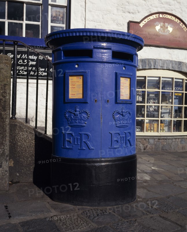 UNITED KINGDOM, Channel Islands, Guernsey, St Peter Port. Double size blue letterbox