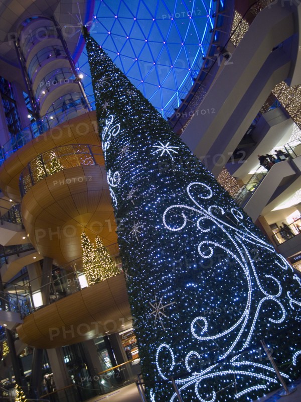 IRELAND, North, Belfast, Victoria Square shopping centre decorated for Christmas.