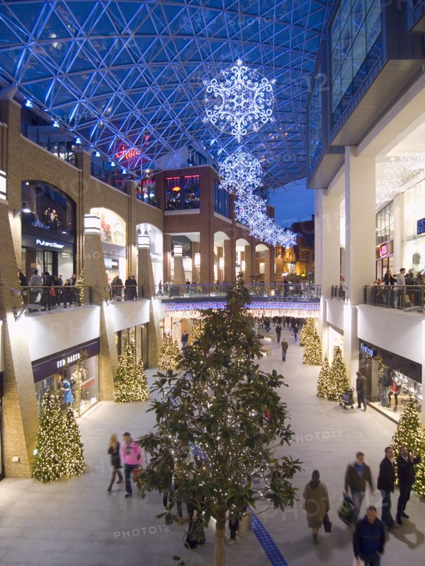 IRELAND, North, Belfast, Victoria Square shopping centre decorated for Christmas.